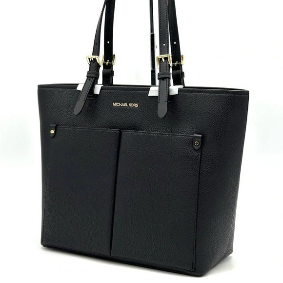 Michael Kors Jet Set Medium Pocket Tote Bag Black - Picture 1 of 10